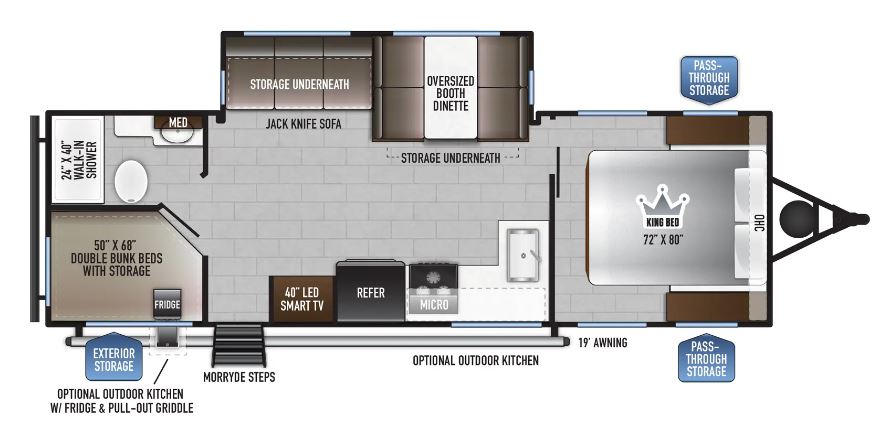 2024 EAST TO WEST RV DELLA TERRA 262BH, , floor-plans-day image number 0